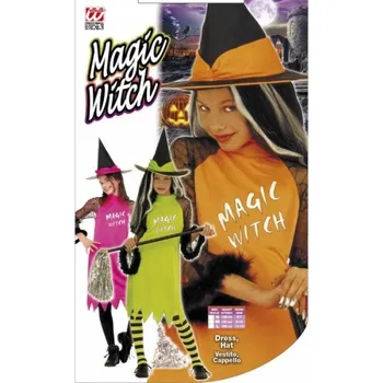Karnevalový kostým Kostým Witch - čarodějnice Barva: růžová, Velikost: 5/7 let - 128cm