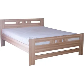 Postel Via-nábytek Postel ANESTA masiv buk - vysoké čelo u nohou Povrchová úprava postele: Moření odstín dub, Rozměry postele: 90 x 200