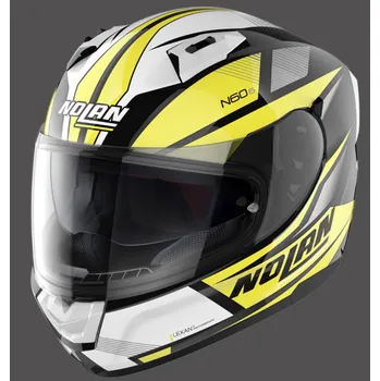 Motodoplněk Integrální helma Nolan N60-6 Downshift bílá/šedá/žlutá Col.37 2XL