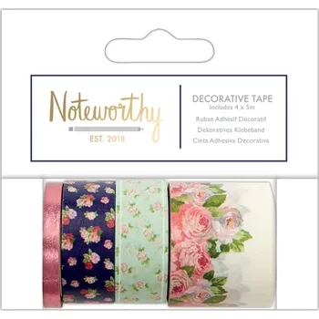 WEST DESIGN PRODUCTS LIMITED Samolepicí papírová washi páska sada - květiny - Graphic Florals (4ks)