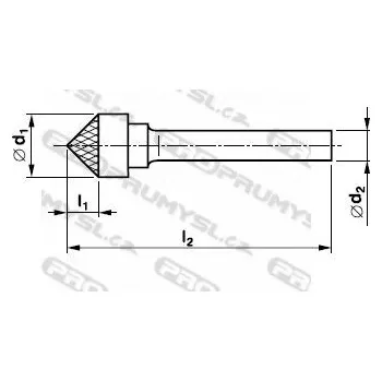 Příslušenství k frézce Technická fréza tvrdokovová, záhlubník 90°, FREZA, K1910x06