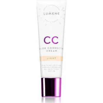 Přípravek na tvář Lumene CC Color Correcting Cream CC krém pro jednotný tón pleti SPF 20 odstín 0.5 Light (Cool) 30 ml