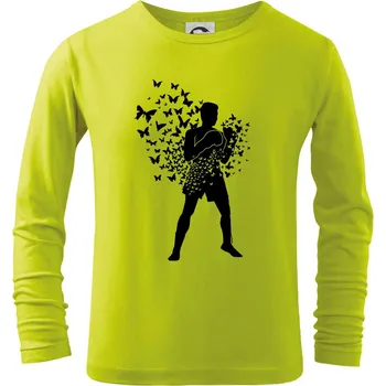 Dětská móda Float Like Butterfly Sting Like Bee - Triko dětské Long Sleeve - 146 cm/10 let ( Limetková )