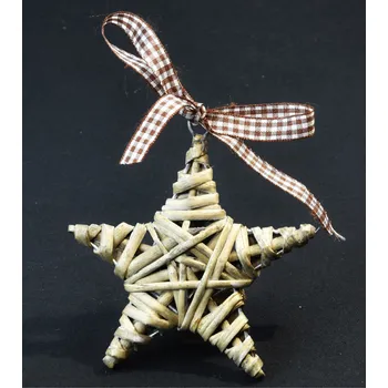 Vánoční dekorace Vingo vánoční ozdoba šedá hvězdička 10x10cm 5 ks