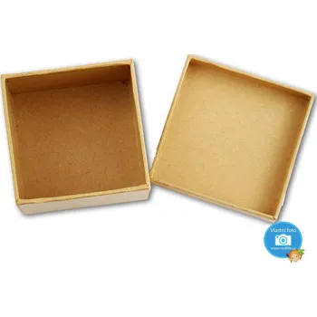 Folia - Max Bringmann Krabička papírová k dozdobení - čtverec - 7,5 x 7,5 x 4 cm