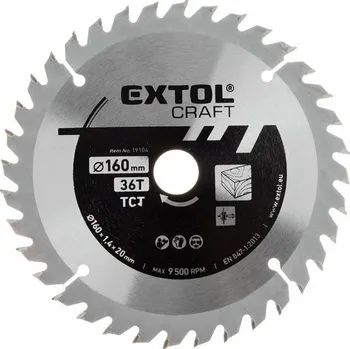 Pilový kotouč Extol Craft pilový kotouč s SK plátky 160x20mm 36z 19104
