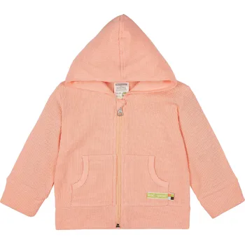 Dívčí mikina Dětská mikina s kapucí Světle oranžová loud + proud Velikost: 110/116