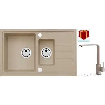 Granitový dřez Alveus SET dřez Intermezzo 70 + Afra - 55 beige + dárek (příborník, podložka na sušení nádobí nebo tekutý čistič)