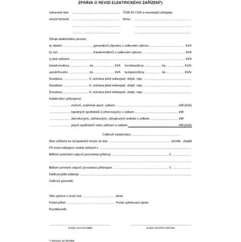 Zpráva o revizi elektrického zařízení A4, OP1224