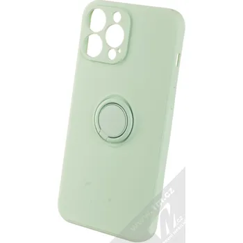 Pouzdro na mobilní telefon 1Mcz Grip Ring Skinny ochranný kryt s držákem na prst pro Apple iPhone 13 Pro Max mátově zelená (mint green)