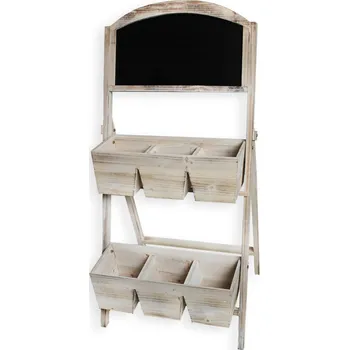 Zahradní dekorace Prodejní stojan dřevo 115,5cm patina (542387)