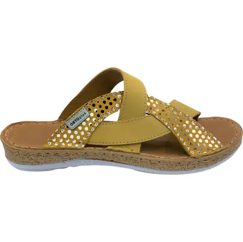 Dámské pantofle Dámské kožené zdravotní pantofle Orto Plus 4086 žluté Velikost: 37 (EU)