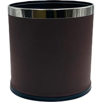 Odpadkový koš Caretrade Koš do pokoje 10 l, oválný tmavěhnědý s jemnou strukturou
