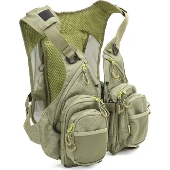 Rybářské oblečení Vision Mega Bra Olive muškařská vesta s batohem