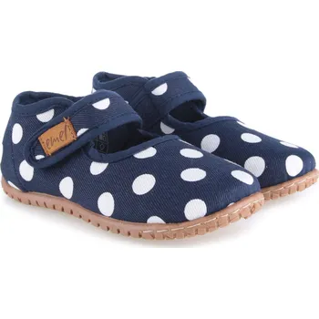 Dívčí obuv Domácí obuv EMEL 103-3 Modrá s puntíkem Velikost: 24