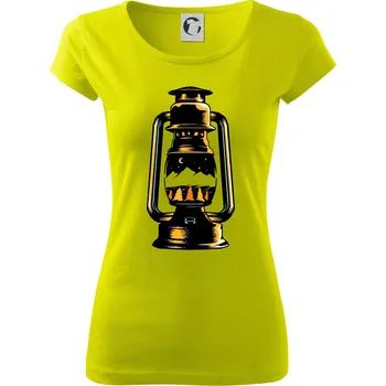 Petrolejka s horami - Dámské triko Pure - S ( Limetková )