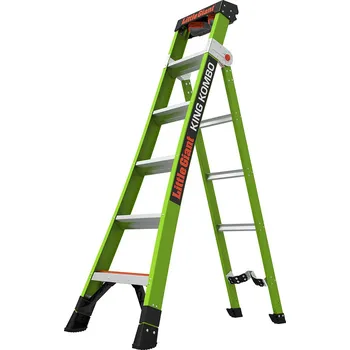 Žebřík Profesionální, nevodivý, kombinovaný žebřík King Kombo Industrial M6