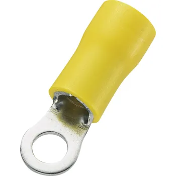 Kabelové oko TRU COMPONENTS 746628 kulaté kabelové oko Průřez (max.)=6 mm² Ø otvoru=4.3 mm částečná izolace žlutá 50 ks