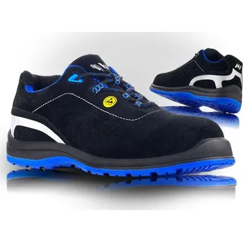 Pracovní obuv VM Footwear Obuv VM RIMINI 2185-S1P ESD polobotka s plastovou tužinkou a planžetou 2185-S1P/38 38 Černá/modrá