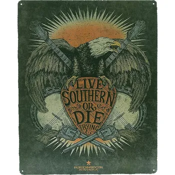 Plechová cedule Cedule plechová Retro Live Southern - barevná