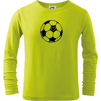Chlapecké tričko I love fotbal míč - Triko dětské Long Sleeve - 122 cm/6 let ( Limetková )