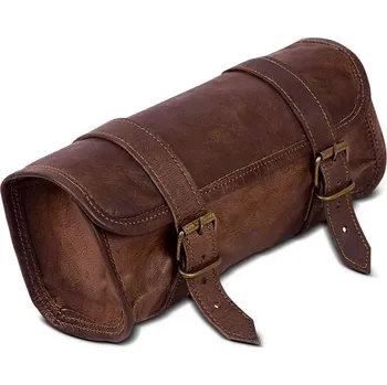 Zavazadlo na motocykl Kožená rolka retro hnědá