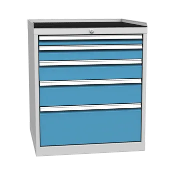 Zásuvková skříň DPO03F, VxŠxH: 840x720x700 mm, šedá/modrá