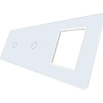 vypínač WELAIK trojnásobný skleněný panel 1+1+zás - bílý