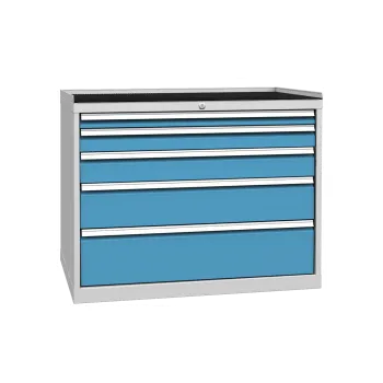 Zásuvková skříň DPO06E, VxŠxH: 840x1000x700 mm, šedá/modrá