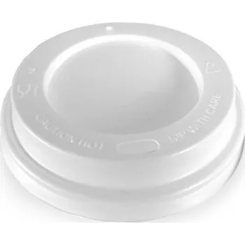 Jednorázové nádobí Víčko vypouklé bílé pro papírové kelímky O 90 mm [100 ks]