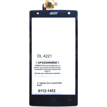 5" dotykové sklo Acer Liquid E380 černé