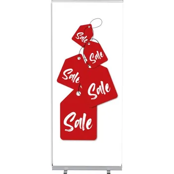 Kancelář Set Roll-baneru Budget s vytištěným motivem, šířka 85 cm, Výprodej, anglicky