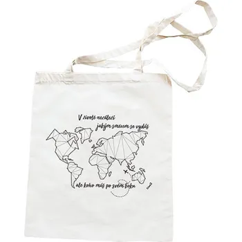 Bohemia Gifts Plátěná taška s potisem Mapa světa 42 x 38 cm