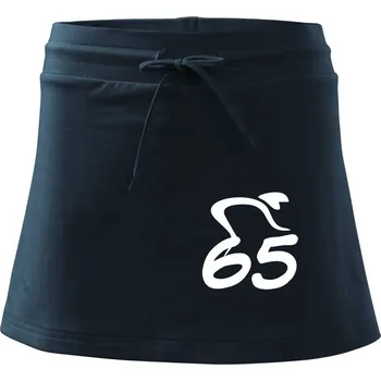 Dámská sukně Cyklista slaví pětašedesátku (65) - Sportovní sukně - two in one - XL ( Námořní modrá (velmi tmavá - téměř černá) )