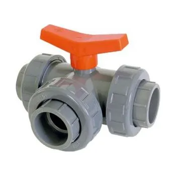 PVC trojcestný kulový ventil T 50 mm lepení x lepení