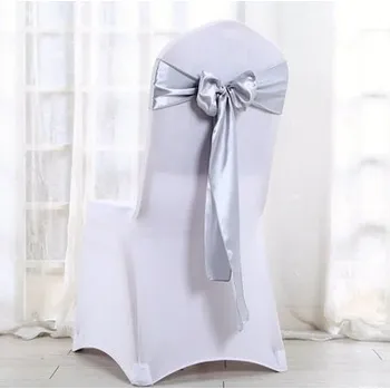 Stuha 25 ks sváteční (svatební) saténová stuha, mašle na židli Barva: Stříbrná