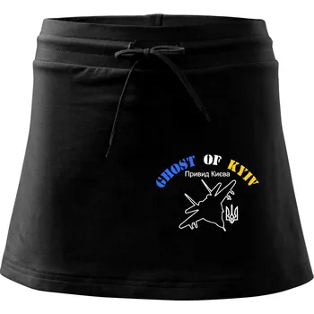 Dámská sukně Ghost of Kyiv - Mig 29 Fulcrum - Sportovní sukně - two in one - M ( Černá )