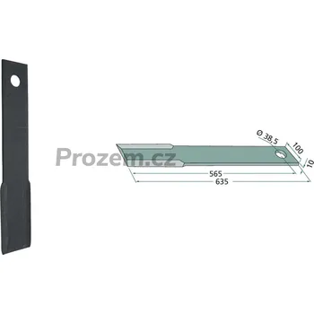 Mulčovací nůž rovný pro Schulte, H401033, 635/10/38,5 mm