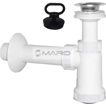 Sifon Plast Brno Sifon umyvadlový s výpustí, s nerezovou mřížkou, se zátkou s očkem, odpad 32 mm, EU0N332