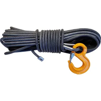 Lano Syntetické navijákové lano 18kN s hákem průměr 4 mm, délka 30 m