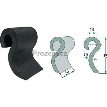 Mulčovací nůž pro Dücker, 945000901, 70/10/13 mm