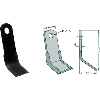 Mulčovací Y-nůž pro Lagarde, 213/6/25,5 mm