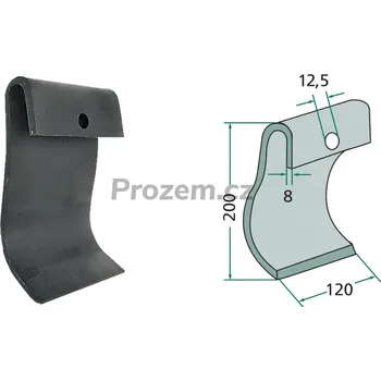 Mulčovací nůž pro Dücker, 444, 200/8/12,5 mm