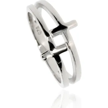 Prsten Zlatnictví Helios Prsten s dvojitým křížem Velikost: 56