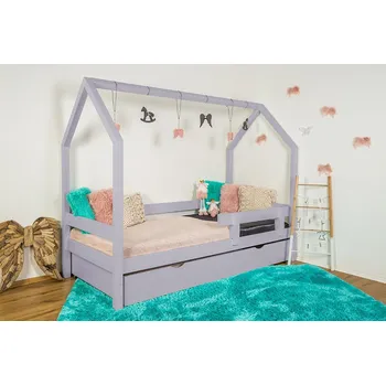 Dětská postel Vyspimese.CZ Dětská postel Ariel se zábranou-jeden šuplík 80x160 cm, šedá