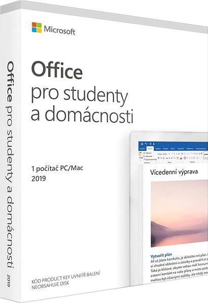 Microsoft Office 2019 pro studenty CZ (elektronická licence)