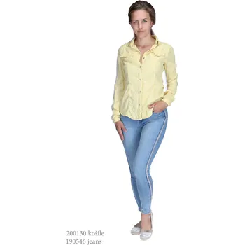 Dámská košile 3d-6889 jeans Košile color barva: žlutá, velikost: M