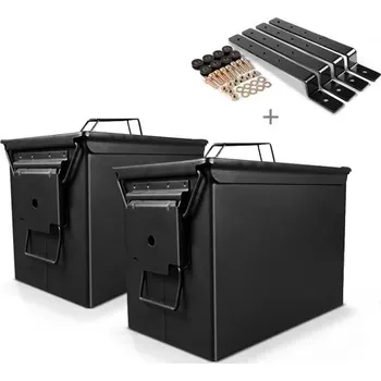 Zavazadlo na motocykl Ammo box - kovové army moto kufry s mont. sadou universal 11L