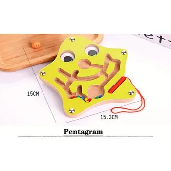 Dřevěná hračka Montessori dřevěné hračky - magnetické bludiště Varianta: Magnetické bludiště - pentagram