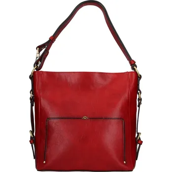 Kabelka Elegantní dámská kožená kabelka Katana Darina - červená